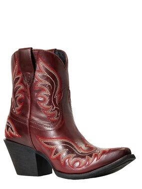 Ariat® Ladies Chandler Pimento Red Snip Toe Western Booties SIZE 6.5